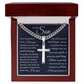 Cross Cuban Link Chain - To My Son "Believe In Yourself"