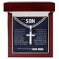 Cross Cuban Link Chain - To My Son "I Will Always Be There For You"