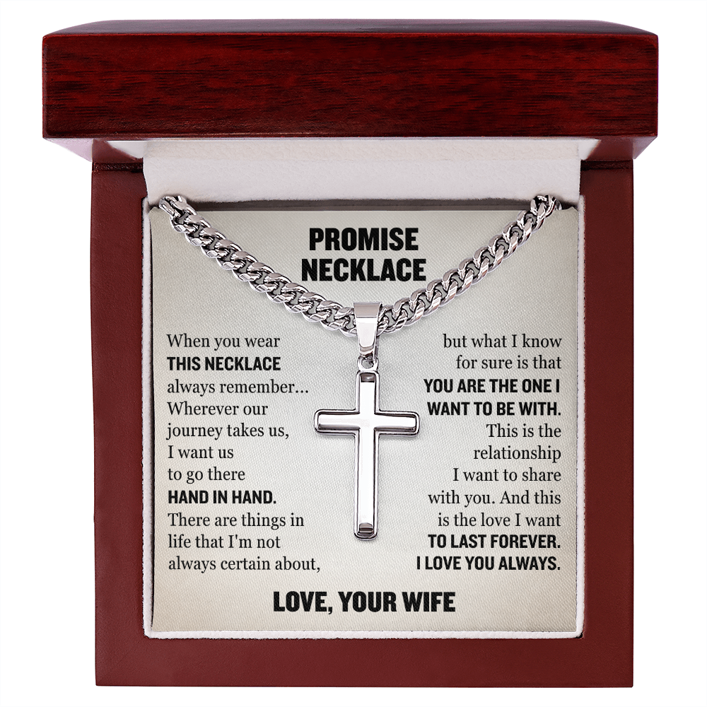Cross Cuban Link Chain - Promise Necklace