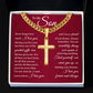 Cuban Chain with Cross Necklace- To My Son "Trust Yourself"
