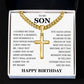 To My Son - Artisan Cross with Cuban Link Chain