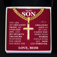 Artisan Cross with Cuban Link Chain - To My Son "I Love You"