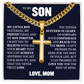 Cross Cuban Link Chain - To My Son "Reach For The Skies"