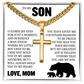 Cross Cuban Link Chain - To My Son "Proud of The Man You have Become"