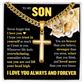 Cross Cuban Link Chain - To My Son "Never Forget That I Love You"