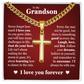 Cross Cuban Link Chain - To My Grandson "Believe In Your Dreams and Remember To Be Awesome"