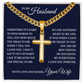 Cross Cuban Link Chain - To My Husband "I Love You Forever"