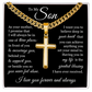 Cross Cuban Link Chain - To My Son "I Love You Forever and Always"