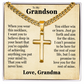 Cross Cuban Link Chain - To My Grandson "You Are Capable of Achieving Anything"