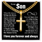 Cross Cuban Link Chain - To My Son "Never Give Up"