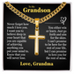 Cross Cuban Link Chain - To My Grandson "You Either Win or Learn"