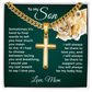 Cuban Chain with Cross Necklace - To My Son "I Love You"