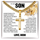Cross Cuban Link Chain - To My Son "I Love You"