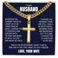 Cross Cuban Link Chain - To My Husband "I Choose You"