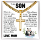 Cross Cuban Link Chain - To My Son "You Are Braver Than You Believe"