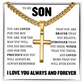 Cross Cuban Link Chain - To My Son "You Are Loved"