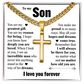 Cross Cuban Link Chain - To My Son "You Are My Greatest Gift"