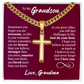 Cross Cuban Link Chain - To My Grandson "Just Do Your Best"
