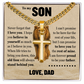 Cross Cuban Link Chain - To My Son "Never Forget That I Love You"