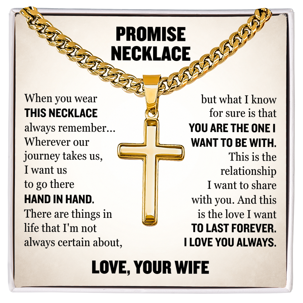 Cross Cuban Link Chain - Promise Necklace