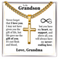 Cross Cuban Link Chain - To My Grandson "Never Forget That I Love You"