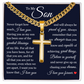 Cross Cuban Link Chain - To My Son "Believe In Yourself"