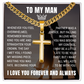 Cross Cuban Link Chain - To My Husband "Meeting You Was Fate"