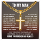 Cross Cuban Link Chain - To My Husband "How Happy You Make Me"