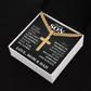 Artisan Cross with Cuban Link Chain - To Our Son "Believe In Yourself"