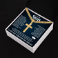 Cuban  Chain with Cross Necklace - To My Son "Always Be Brave"