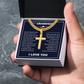 Cuban Chain with Cross Necklace - To My Grandson "I'll Always Be with You"