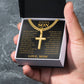 To My Son - Artisan Cross with Cuban Link Chain