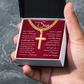 Cuban Chain with Cross Necklace- To My Son "Trust Yourself"