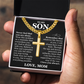 Artisan Cross with Cuban Link Chain - To My Son