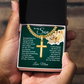Cuban Chain with Cross Necklace - To My Son "I Love You"