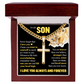 Cross Cuban Link Chain - To My Son "Never Forget That I Love You"