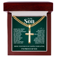 Cuban  Chain with Cross Necklace - To My Son "Believe In Yourself"
