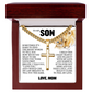 Cross Cuban Link Chain - To My Son "I Love You"