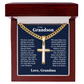 Cross Cuban Link Chain - To Our Grandson "We Love You"