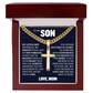 Cross Cuban Link Chain - To My Son "Reach For The Skies"