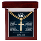 Cuban  Chain with Cross Necklace - To My Son "Reach For The Stars"
