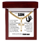 Cross Cuban Link Chain - To My Son "You Are Braver Than You Believe"