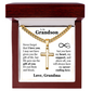 Cross Cuban Link Chain - To My Grandson "Never Forget That I Love You"