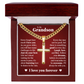 Cross Cuban Link Chain - To My Grandson "Believe In Your Dreams and Remember To Be Awesome"