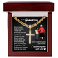 Cross Cuban Link Chain - To My Grandson "Never Underestimate Your Worth"