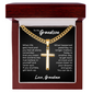 Cross Cuban Link Chain - To My Grandson "You Mean The World To Me"