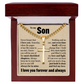 Cross Cuban Link Chain - To My Son "Always Keep Me In Your Heart"