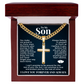 Cuban  Chain with Cross Necklace - To My Son "Always Be Brave"