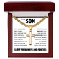 Cross Cuban Link Chain - To My Son "You Are Loved"