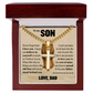Cross Cuban Link Chain - To My Son "Never Forget That I Love You"